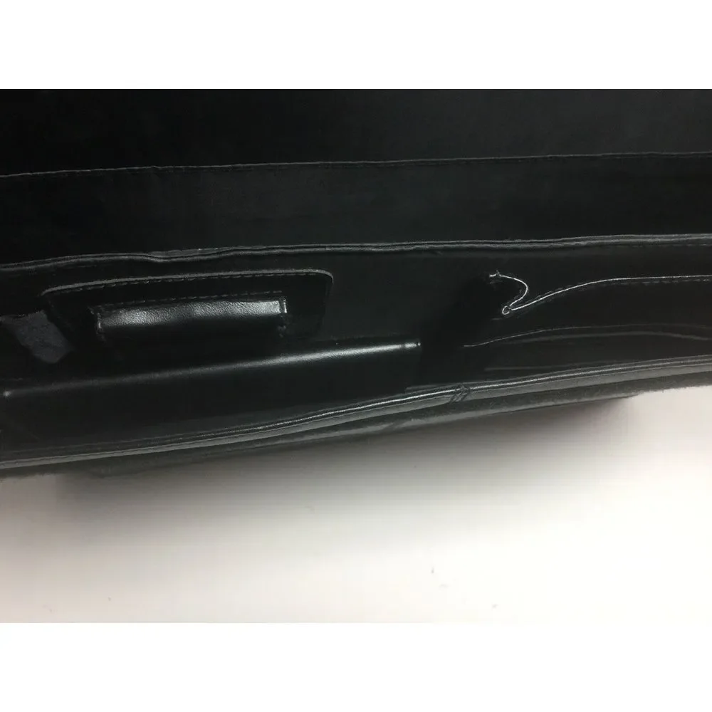 Terrapin Deluxe Black Leather‎ Messenger Bag Mobile Office Briefcase Business